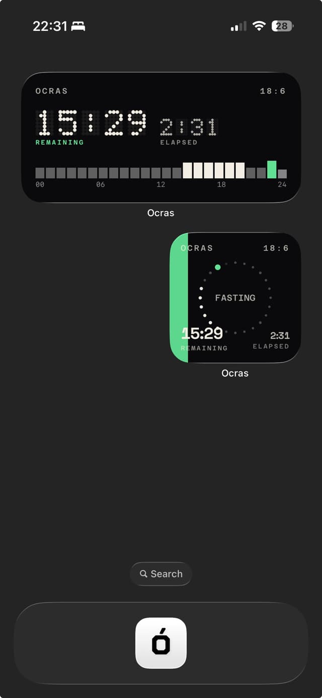 Ocras — Dot-matrix widget and Watch face