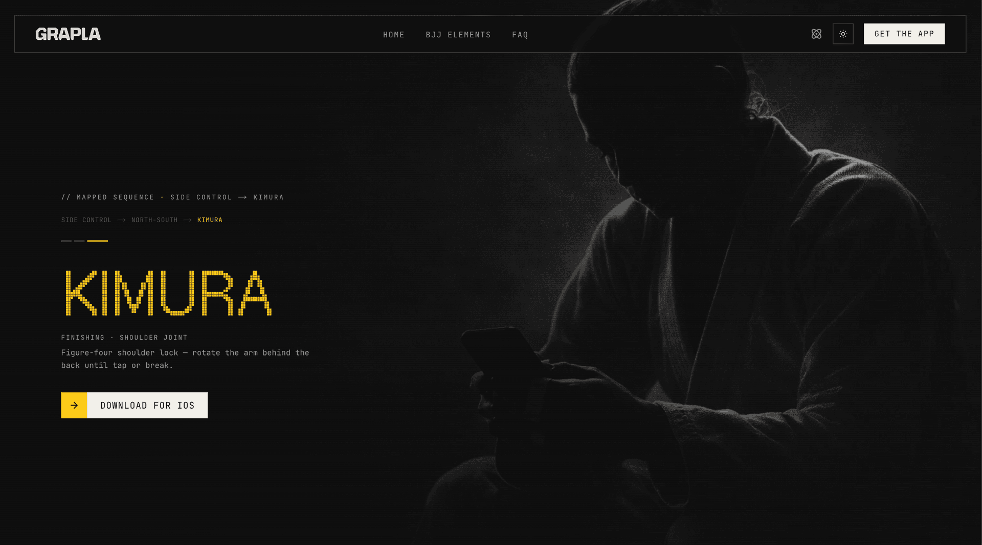 Grapla marketing website — Kimura submission