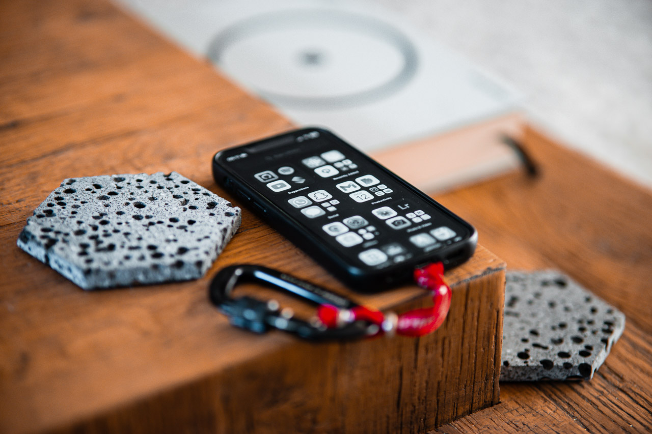 Black and white phone